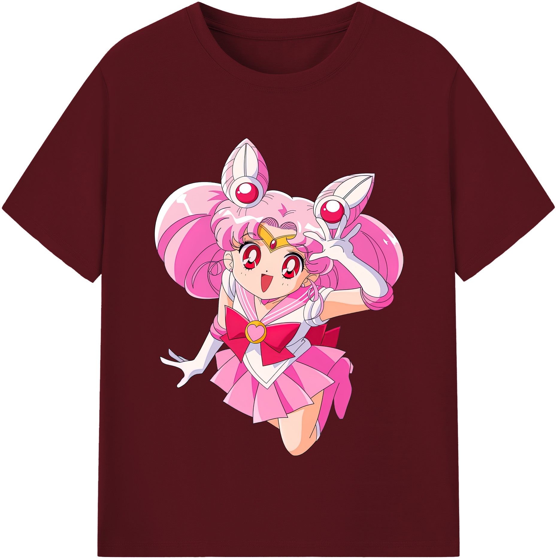 （画像用） 美少女戦士セーラームーン ちびうさ Sailor Moon Chibiusa Tsukino Usagi Small Lady Serenity 綿100％半袖Tシャツ（フロントプリント）